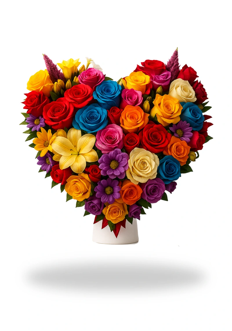 I Love You Heart Flower Bouquet